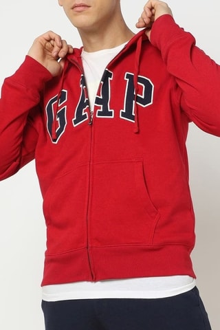 Felpa con cappuccio - Rosso