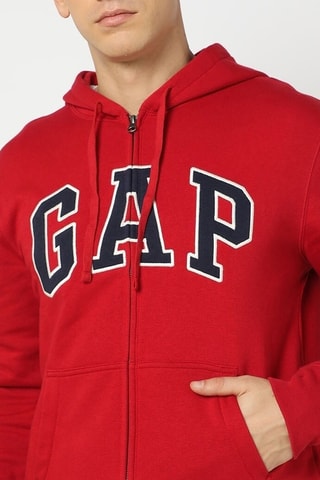 Felpa con cappuccio - Rosso