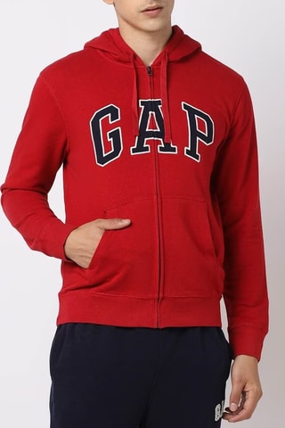 Felpa con cappuccio - Rosso