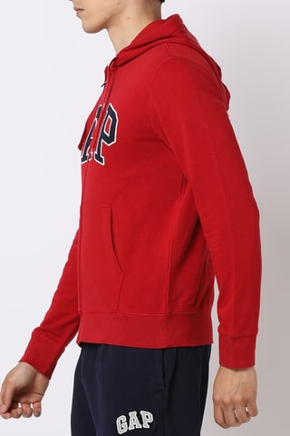 Felpa con cappuccio - Rosso