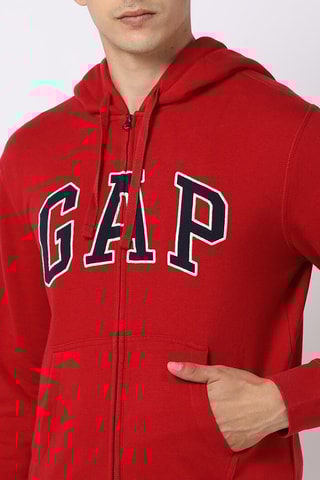 Felpa con cappuccio - Rosso