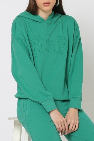 Felpa con cappuccio - Verde