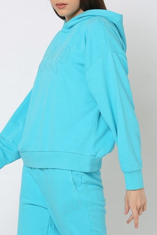 Felpa con cappuccio - Turchese