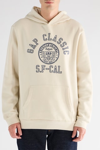 Felpa con cappuccio - Ecrù