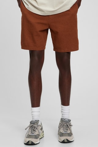 Shorts in lino - Marrone scuro