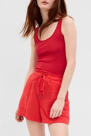 Shorts a vita alta - Rosso