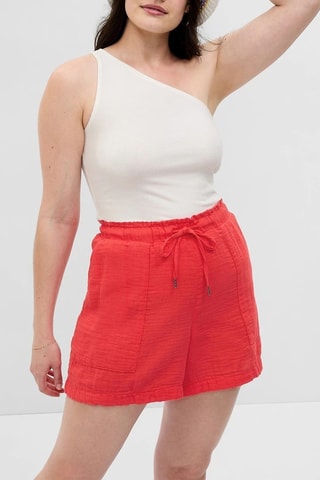 Shorts a vita alta - Rosso