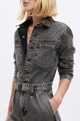 Tuta in jeans - Grigio