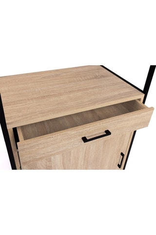 Credenza industriale 2 ante Memphis - Effetto legno e nero