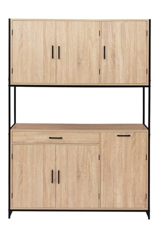 Credenza industriale 6 ante Memphis - Effetto legno e nero