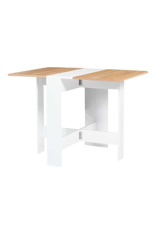 Tavolo pieghevole Edi - Effetto legno e bianco