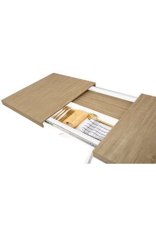 Tavolo allungabile Memphis - Effetto legno e bianco