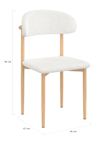 6 sedie Callisto - 48 x 80 x 47 cm - Tessuto bouclé