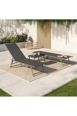 2 chaise longue Malaga - 55 x 30 x 175 cm