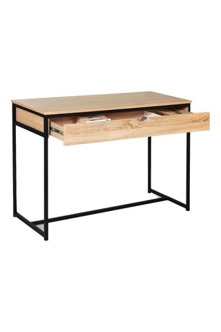 Scrivania 1 cassetto Manufacture - Effetto legno e nero