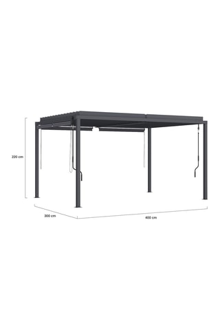 Pergola bioclimatica con tende a rullo