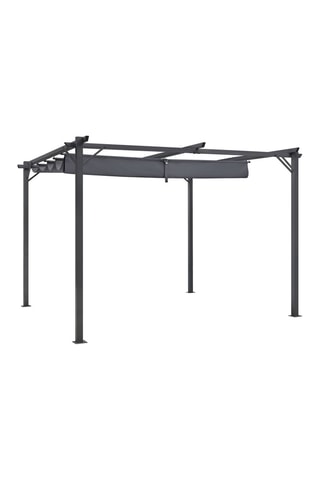 Pergola Marina in acciaio con tetto retrattile grigio 3x4m 