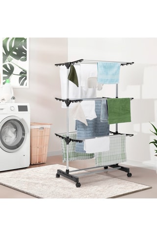 Stendibiancheria Néo nero 3 livelli - Superficie per stendere 16m