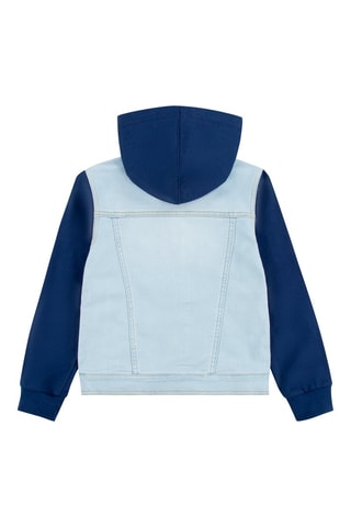 Veste bi-matière - Blanc, rouge et bleu