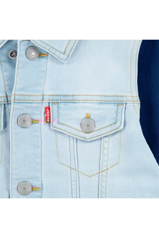 Veste bi-matière - Blanc, rouge et bleu