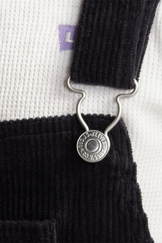 Robe salopette en velours - Noir