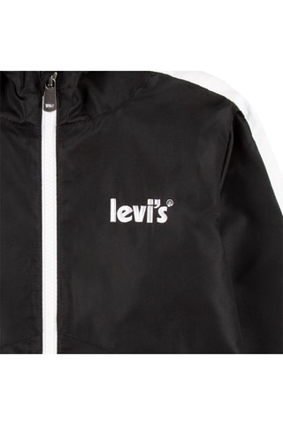 Coupe-vent à capuche - Blanc, noir et rouge