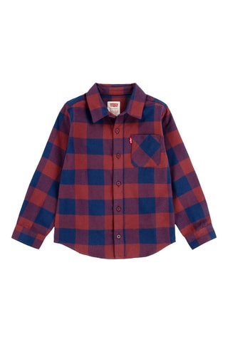 Chemise - Rouge brique et bleu roi