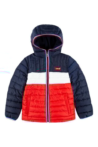 Doudoune à capuche Bleu marine et rouge