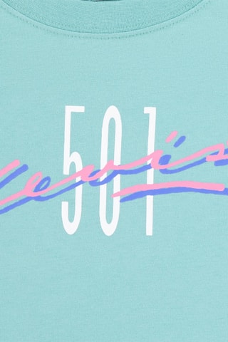 T-shirt en coton biologique - Blanc, bleu, violet et rose