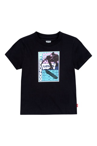 T-shirt - Blanc, noir, bleu et rose