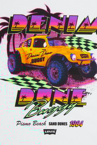 T-shirt - Blanc, vert, orange et rose