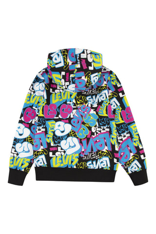 Sweat à capuche - Noir, bleu, vert et rose