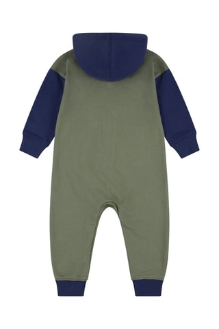 Combinaison à capuche en coton biologique - Bleu, vert et orange