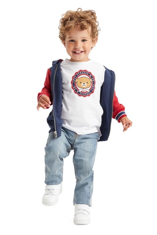 Ensemble 3 pièces - Blanc, beige, rouge et bleu