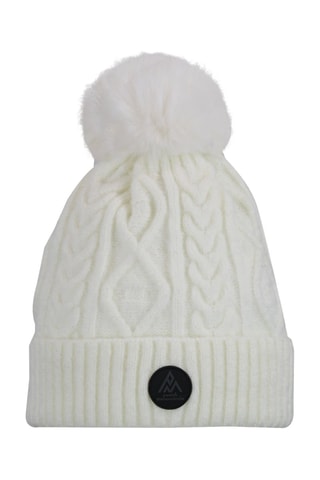 Bonnet polaire à pompon Montchat- Ecru