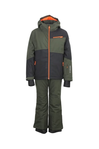 Veste à capuche et pantalon de ski Ecardio - Kaki et noir