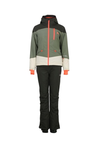 Veste à capuche et pantalon de ski Acorse - Kaki et beige