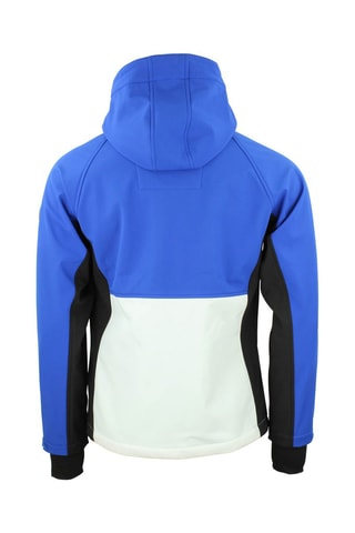 Blouson à capuche Softshell Cametis -  Bleu roi et blanc