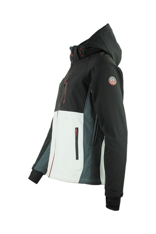 Blouson à capuche Softshell Cametis -  Noir et blanc