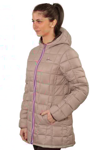 Doudoune longue à capuche Awill - Taupe