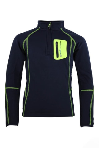Sweat polaire Ecerun - Bleu marine et vert fluo 