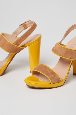 Nubuck Sandalen met Hak Camel - Harmont & Blaine