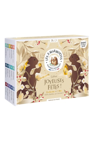 Coffret Joyeuses Fêtes - 13 infusions & 2 thés festifs - 75 sachets