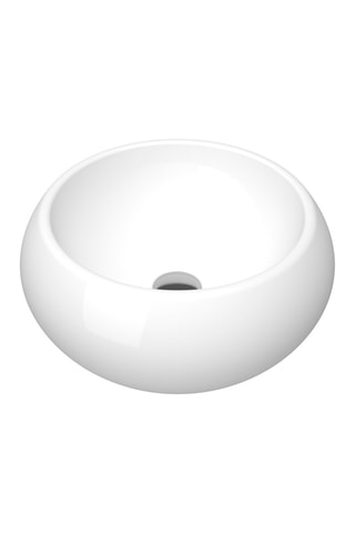 Lavabo redondo de cerámica de encimera - Blanco - 40 x 15 cm