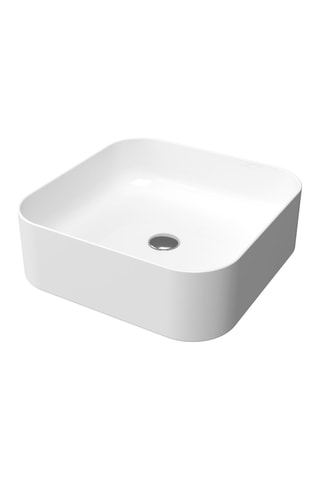 Lavabo cuadrado de encimera - Blanco - 40 x 40 x 13,5 cm