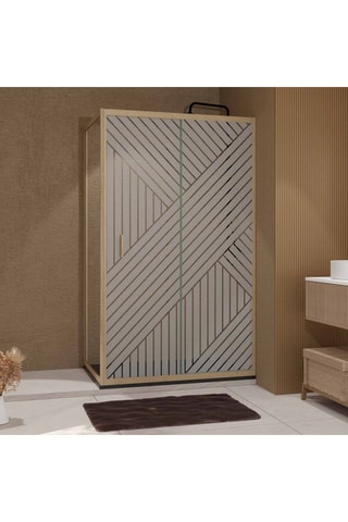 Puerta y mampara de cuarto de baño de 1 puerta - 200 x 120 x 80 cm