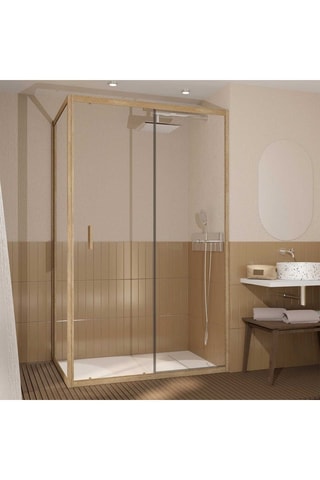 Puerta y mampara de cuarto de baño de 1 puerta - 200 x 120 x 90 cm