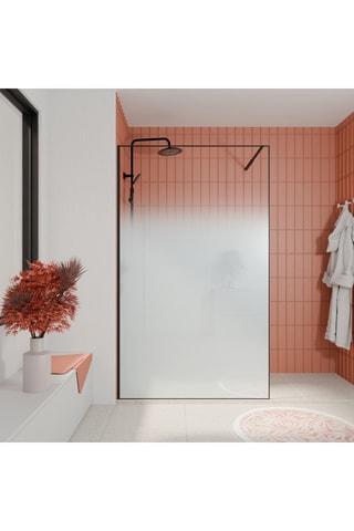 Mampara de ducha - Negro y blanco - 140 x 200 cm