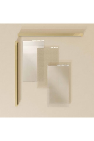 Mampara de ducha - Dorado - 140 x 200 cm