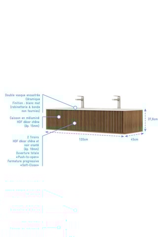 Conjunto de cuarto de baño Yuki - 3 piezas